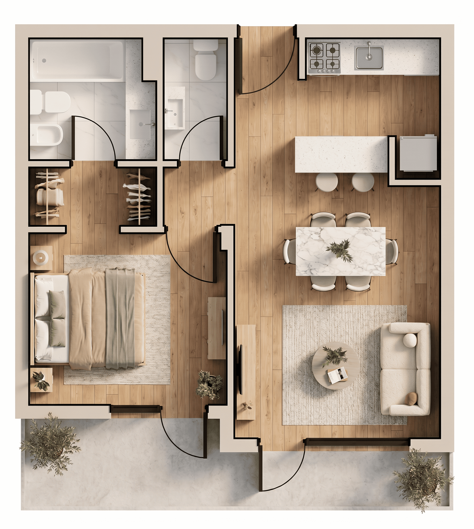 Plano 2 Ambientes – Tipo A