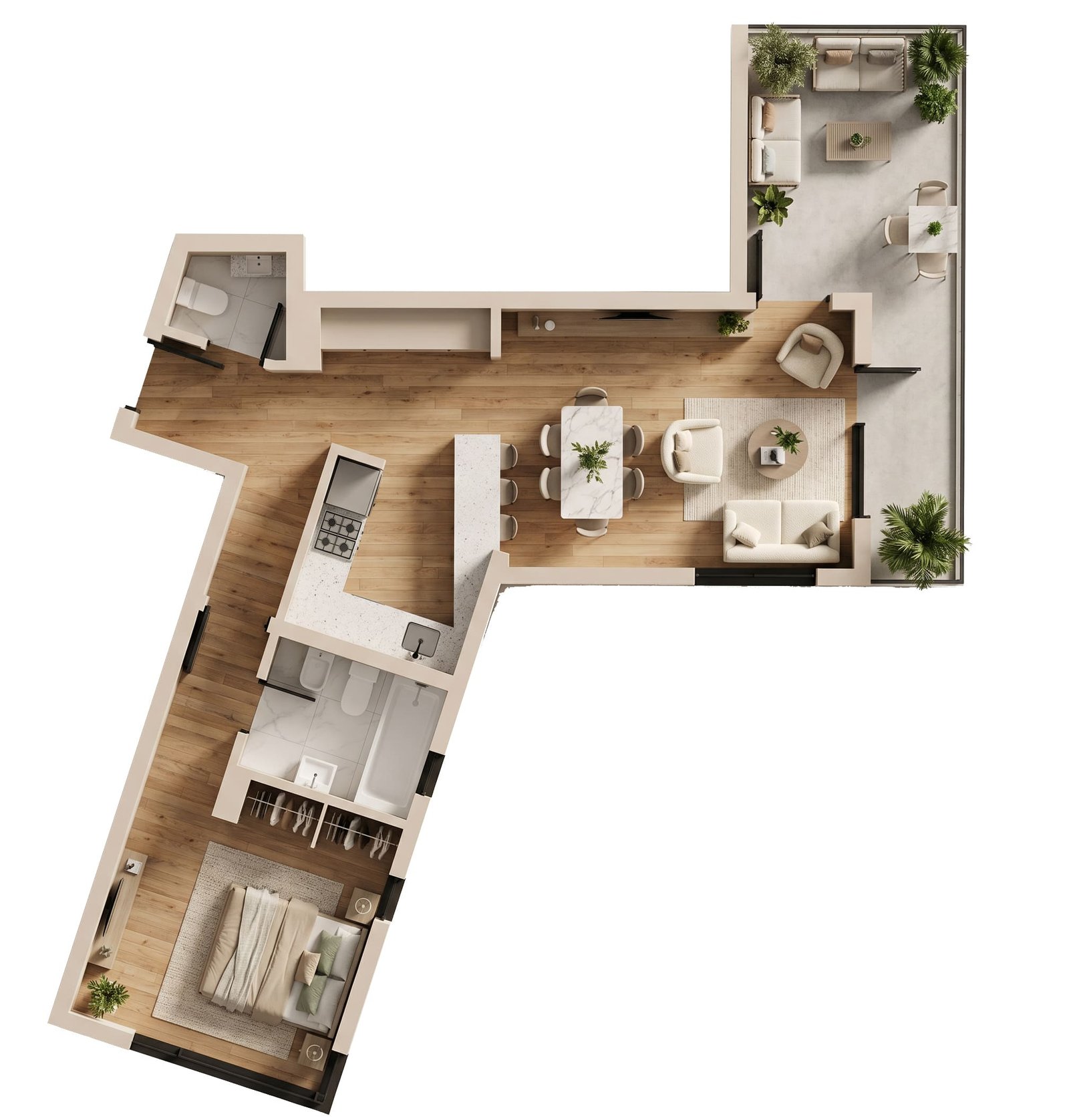 Plano 2 Ambientes – Tipo D